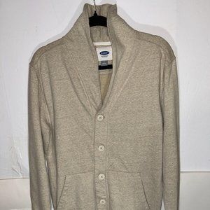 Old Navy Womens Medium Beige Shawl Collar Button Up Cardigan Sweater